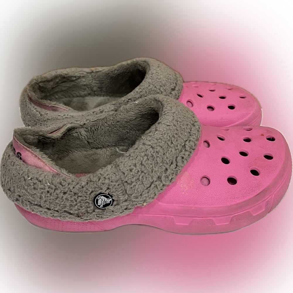 CROCS Mammoth Fleece Lined Pink Slip-On Clogs Unisex Men 6 Women 8 - Picture 4 of 8